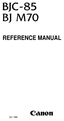 Thumbnail Canon BJC-85, BJ M70 REFERENCE MANUAL Thumbnail Canon BJC-85, BJ M70 REFERENCE MANUAL