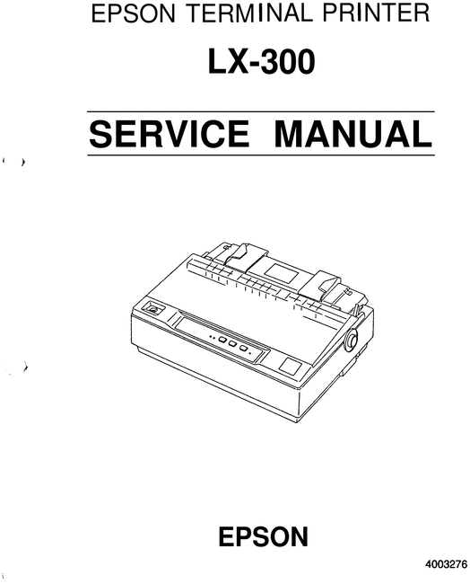 Product picture Epson LX-300 Terminal Printer Service Repair Manual