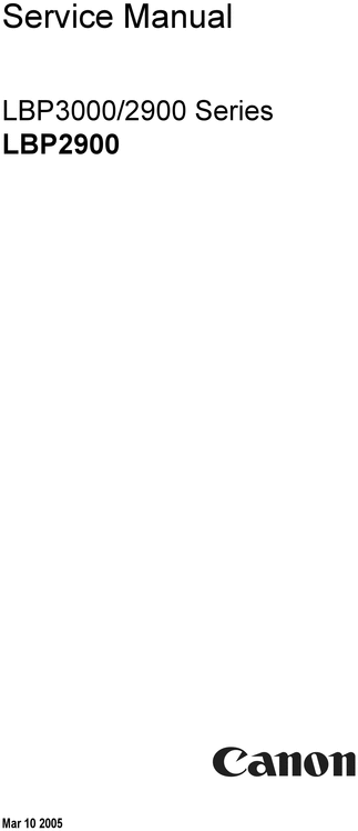 Product picture Canon Lbp2900 / Lbp3000 Service Manual