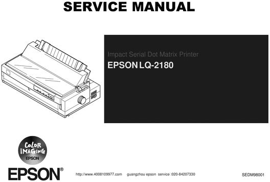 Product picture Epson LQ-2180  Printer Service manual