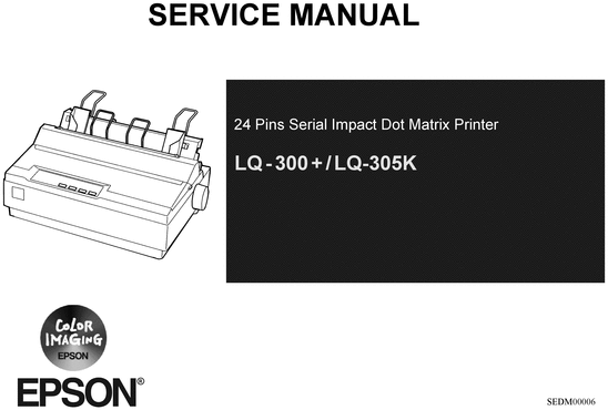 Product picture Epson Lq-300 Printer Service Manual
