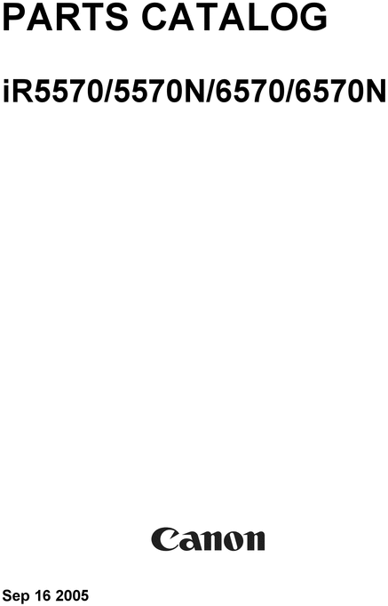 Product picture PARTS CATALOG  iR5570/5570N/6570/6570N